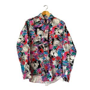 Vtg 80 90 Wrangler Brushpopper Western Native American Sherrif Button Up Shirt